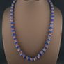 Antique Venetian Style Blue Chevron Glass Beads Necklace Strands Image 10