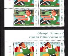 2008 Ireland Beijing Olympic Games Commemorative Stamps Plate Block 1A1A1A1A Mint Never Hinged (MNH)