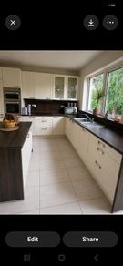 cream fitted kitchen