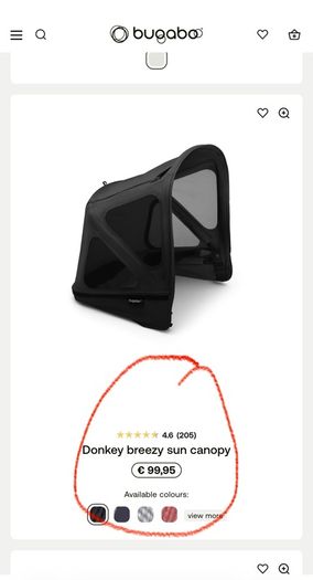 bugaboo donkey BRAND NEW canopy hoods in swords