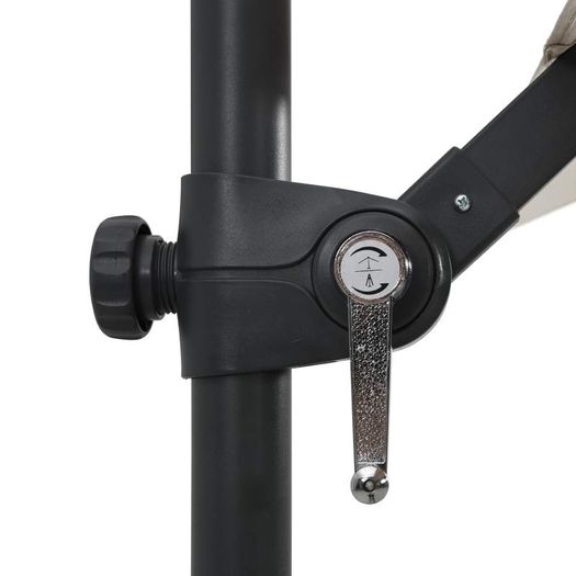 Cantilever Umbrella with LED lights and Steel Pole 250x250 cm Sand