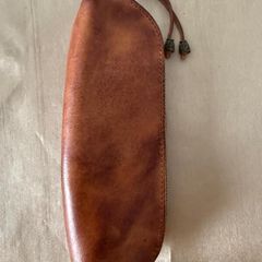 Tan leather Case for pen pencils glasses