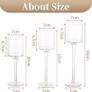 Clear Glass Tea Light Candle Holders Set of 3, Tall Candle Holder for Floating Candles and Pillar Candles, Elegant Table Centrepieces for Mantelpiece Dining Rooms Wedding Party Christmas Image 2