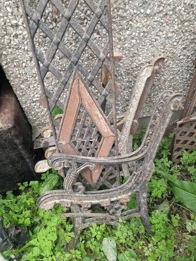 Cast iron Garden bench ends + backs