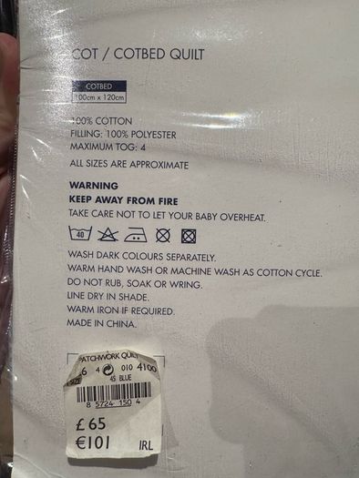 cot bedding