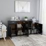 Sideboard High Gloss Black 160x36x75 cm Chipboard Image 2