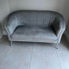 Grey velvet couch