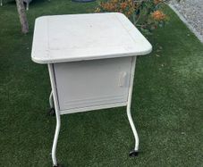 Metal side cabinet, painted white, D18