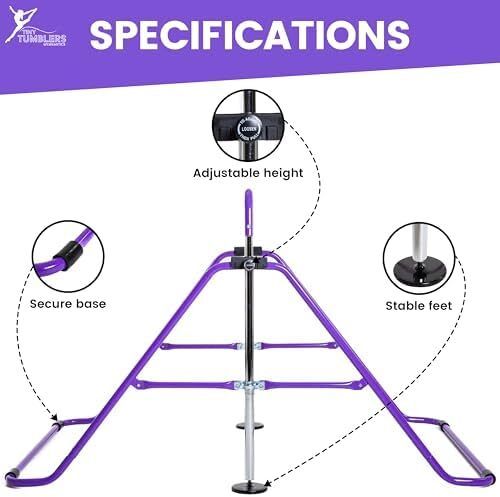 Gymnastics bar for kids - A great piece of gymnastic equipment for home use for a range of ages - Rings and hand grips included