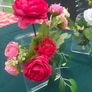 Three Sets of Artificial Flowers in clear vases (New) Image 2