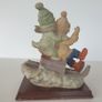 Children on slay sculpture on plinth ceramic vintage Image 4