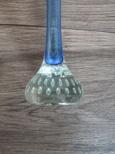 Vintage Glass Vase Blue 1960s Single Stem Blue Control Vase