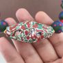 Antique Venetian Trade Beads Eye Glass, WhiteHeart & Millefiori Pendant Necklace Image 5