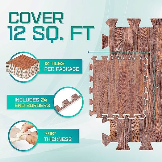 EVA Foam Floor Tiles, Foam Mats, Gym Floor Mats, Interlocking Floor Mats for Garage Flooring, Swimming Pool Outdoor, Hot Tub, Tent Carpet, Camping Mats, Playpen Dog Mats