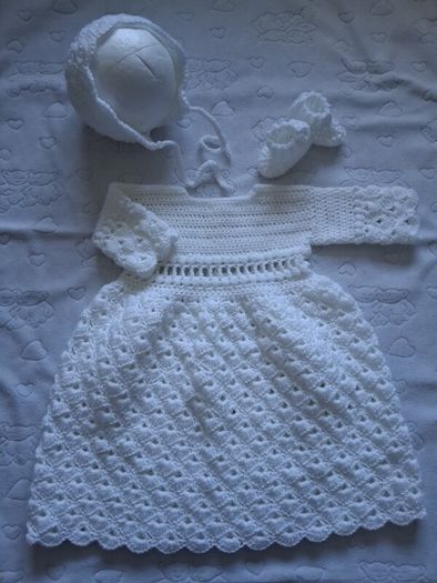 Handmade 100% cotton christening dress set 0-3 months