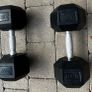 2x20kg rubber hex dumbbells Image 4