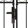 Fence Gate Double Door with Arched Top Steel 300x200 cm Black Image 2