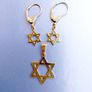 Vintage K&L 14ct rolled gold David Star earrings and pendant Image 3