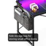 L Shaped Gaming Desk with LED Lights, 120 x 80 cm Computer Desk with Power Outlet Image 2