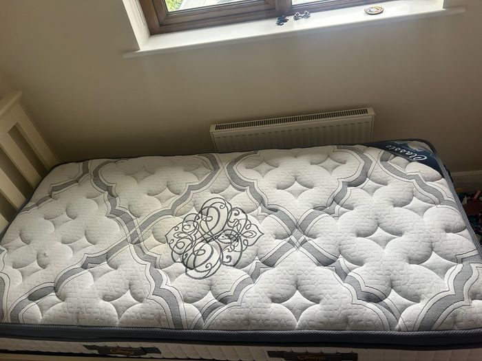 Single bed frame cream
