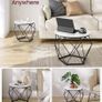 NEW SALE | Round Coffee Tables, Set of 2 Side Tables, Modern Style, Removable Tabletop, Steel Frame, for Living Room, White and Black Image 2