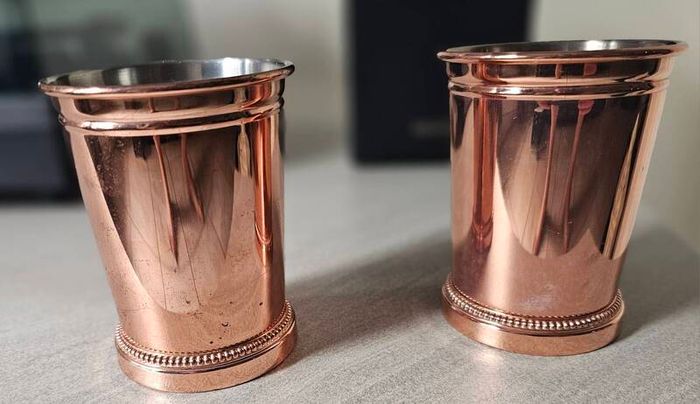 2 copper beakers