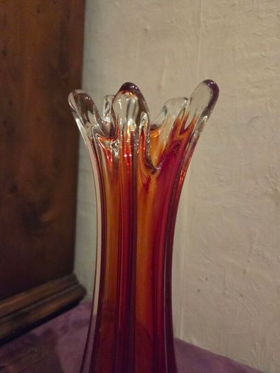 Mid Century Glass Swung Vase