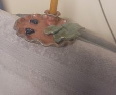 Elder Bush Pottery Candle Holder