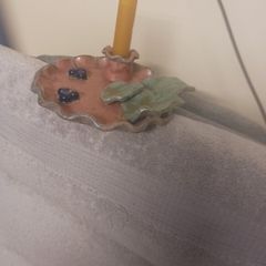 Elder Bush Pottery Candle Holder