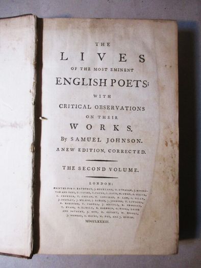 1783, The Lives Of English Poets, Vol.2