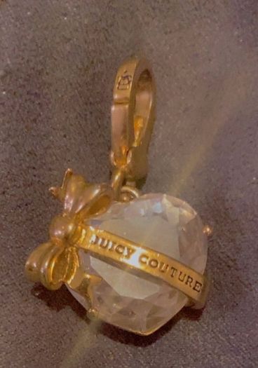 Juicy couture banner heart with bow charm