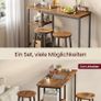 Bar Table with 2 Bar Chairs Dining Set Dining Set with Storage Shelf for Living Room Kitchen Metal Frame Easy Assembly Image 4