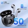2025 New Bluetooth Earphones with 4 ENC Noise Cancelling Mic, Bass Boost 87%, 50H Ear phones with IP6 Waterproof-A10bBlack Image 5