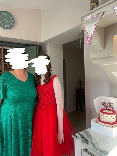 red confirmation dress