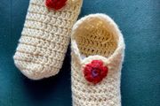 Crochet footies or slippers