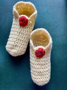 Crochet footies or slippers