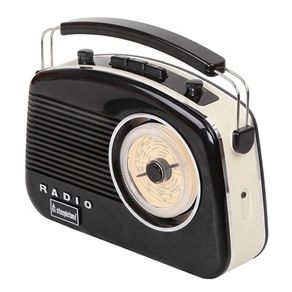 Steepletone Radio Brighton Black Beige Retro Radio
