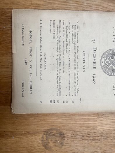 History Archaeology Irish Ireland Research Journal