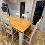 Solid Oak Extendable Dining Table & 6 Chairs - off white/cream Image 7