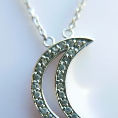 Tiffany & Co. Crescent Moon Necklace 17" 18k White Gold 750 Spain - 2,8g