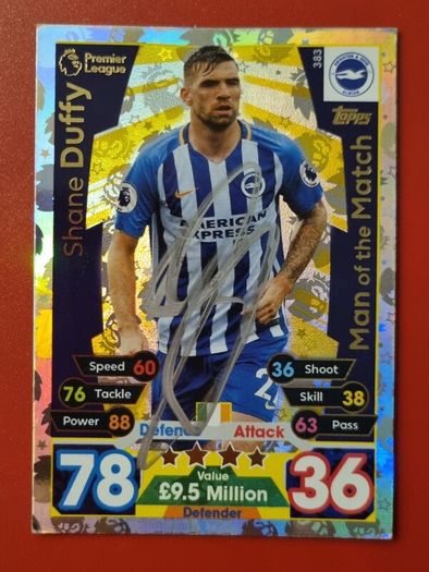 Signed Match Attax collector cards