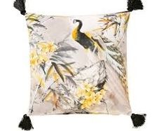 Peacock design feather cushion