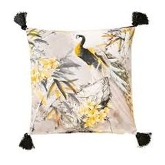 Peacock design feather cushion