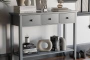 Windsor Console Table With Undershelf, Living Room,Hall Way Furniture 3 Drawer, Grey