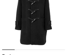 BURBERRY black duffle coat Sz 42 (Fit 10UK) - Rrp 645 (New)