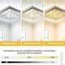 10.6" Modern Crystal Chandeliers Square Ceiling Light Led Ceiling Lights Mini Bedroom Fixture 30W for Kitchen Hallway Dining Room (Color Temperature/Brightness Adjustable) Image 4