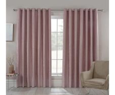 Blackout & Thermal Textured Curtains - Rose