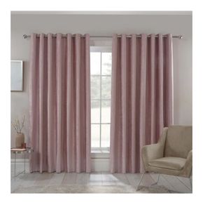 Blackout & Thermal Textured Curtains - Rose