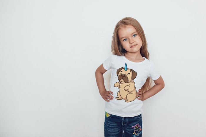 Cute Funny Animals Unicorns Printed Girls T-shirt Tee Top Shirt Birthday Girl Tees Tops Shirts