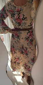 SHEIN floral pleated midi Sz L ( Fit 14-16UK)